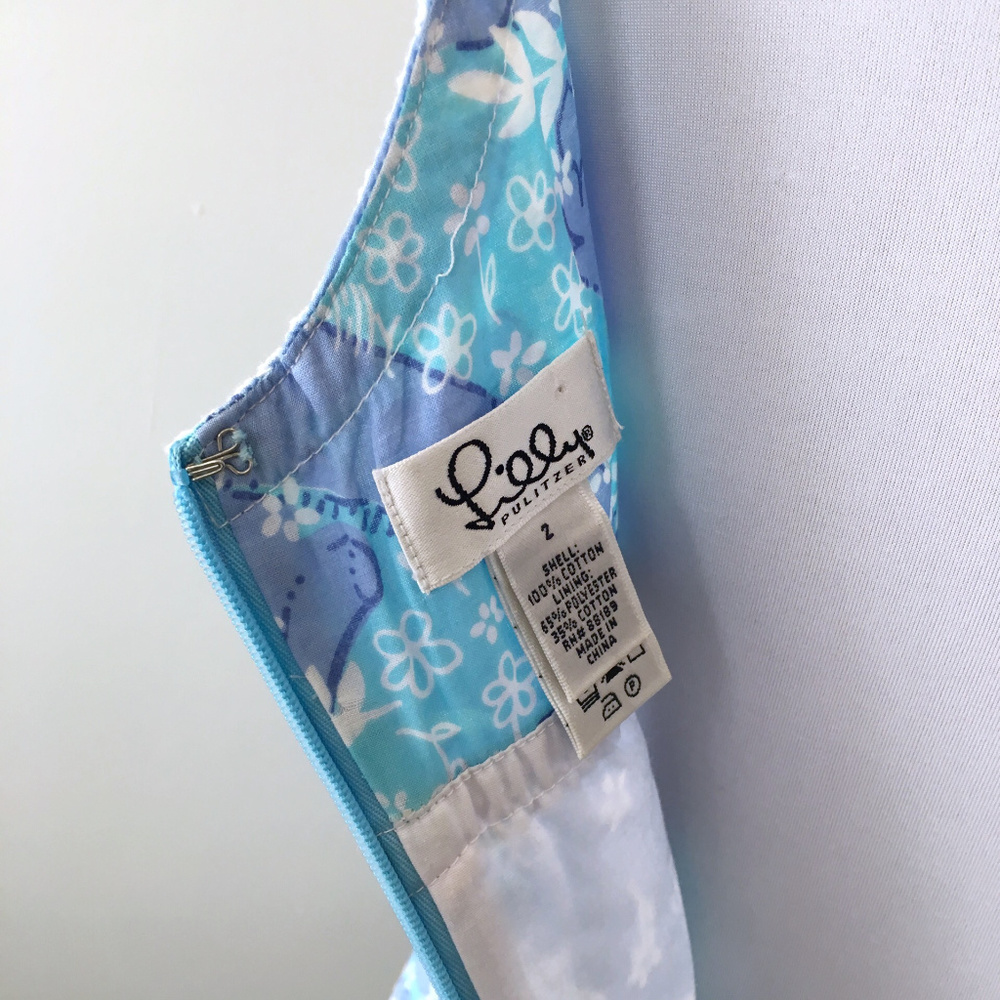 Lilly Pulitzer Dress Sz 2 purple blue animal print - Picture 3 of 8